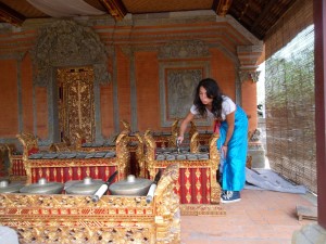 In un tempio a Bali